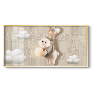 Bedroom Children Cream Style Bear Wall Art