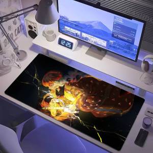 Bandai | Demon Slayer Zenitsu Gaming Mouse Pad Rubber Desk Mat Keyboard Mousepad 2MM Lock Edge