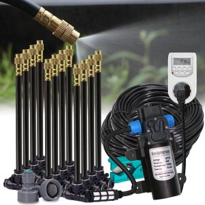 เครื่องพ่นหมอกควันในสวน60W ระบบทำความเย็น360 ° ฟรีโค้งหัวฉีดละอองน้ำปรับได้สำหรับการรดน้ำกลางแจ้ง