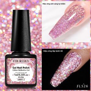 7ml Champagne Gold Silver Holographic Phản Quang Lấp Lánh Gel Sơn Móng Tay Sáng Bóng Lấp Lánh Sequins UV LED Ngâm Tẩy Sơn Bán Vĩnh Viễn