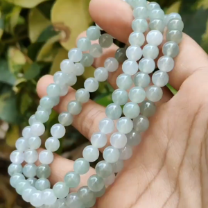 108 * 6.3 mm round beads - 98% Perfect - on Hight Quality Natural Type A Jadeite Jade as bracelet necklace certificate weighs 50.76 grams (bracelet35)
