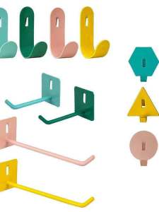 Macaron Colored round Hole Hooks Metal Hole Board School Shop Dormitory Bookshelf Commercial Office Furniture Accessories