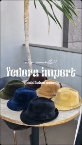 Insolent - Topi Tompi Fedora Coduroy Import Elegan Outfit Anti Kusut Material Coduroy Size 58 Round Tampil Mewah