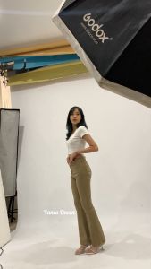 Celana Panjang Wanita Premium: Celana Cutbray Jeans Mocca Polos