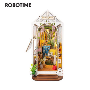 Robotime Rolife สมุดงาน DIY 4แบบบ้านไม้ขนาดเล็กพร้อมตุ๊กตาเฟอร์นิเจอร์ชุดของเล่น TGB
