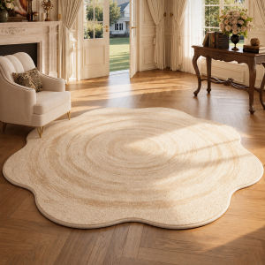 Vintage French Style Living Room Carpet Study Mat Easy Clean Green