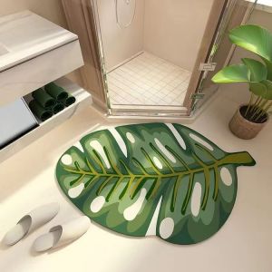 Leaf Absorbent Foot Mat Quick Dry Silicon Dendroid Bathroom Toilet Water Absorbing Non Slip Carpet Bring Home for Family Use