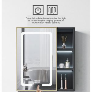 Space aluminum bathroom mirror cabinet mirror with shelf toilet storage wall hanging toilet toilet mirror box wall-mounted
