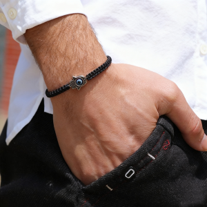 สร้อยข้อมือแฟชั่นใหม่ลายตาปีศาจสำหรับผู้ชายและผู้หญิง ทำด้วยมือถักลายมือฟาติมา สร้อยข้อมือสำหรับการทำสมาธิและบำบัดรักษา Pulseria Homme