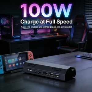 For Switch2 Portable Dock HDMI 2.0 4K/60Hz100W PD Fast ChargeUSB 3.0+2.0 HubOne-Key Switch TV/Handheld Type-CVideoAdapter
