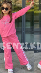 Setelan Baju Anak Perempuan Model list pita Lucu 3-12 tahun