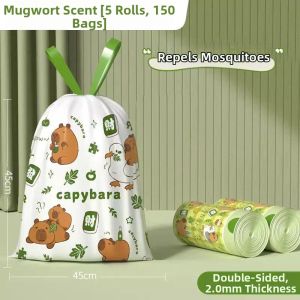 Drawstring Thick Kitchen Garbage Bags Tear-free