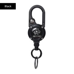 Steel Wire Rope Retractable Pull Reel Carabiner Key Chains Multiple Tool Anti-Theft Metal Buckle Holder Outdoor Sporty Keychain