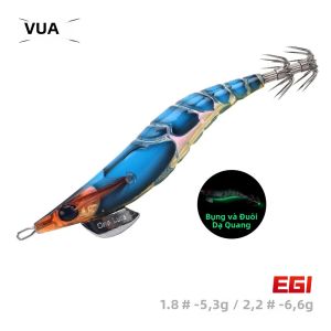 Mồi Câu Mực Nhân Tạo Kingdom Squid Bait 1.8 #   2.2 #   Mồi Câu Mực Bạch Tuộc Biển Chậm Chìm Không Phát Sáng EGI Dùng Cho Biển Bãi Biển Hồ