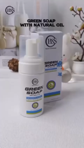 B&S Green soap with natural oil sabun pembersih setelah melakukan tatto dan sulam