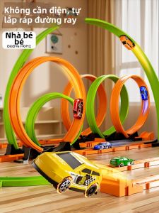 BABYSHOME | Bộ Đồ Chơi Xe Tàu Đường Sắt Cho Trẻ Em 3 đến 6 Tuổi với Xe Kim Loại Có Cơ Chế Lò Xo