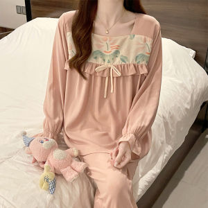 Pajamas for Women Spring Autumn Winter Pure Cotton Thin Long Sleeves Cute Cartoon 2024 New Arrival Spring and Summer Loose Homewear Suit