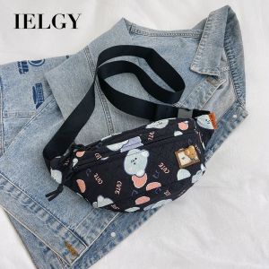 IELGY กระเป๋าคาดหน้าอกการ์ตูนผู้หญิงญี่ปุ่นหัวใจสดใสกระเป๋าคาดเอวแนวทแยงน่ารักน้ำหนักเบา