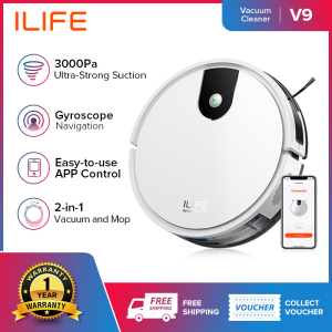 【Local Warranty】 ILIFE  V9 V9  Pro V55 Pro Robot Vacuum Cleaner Dry and Wet At the Same Time Sweeping Planned Cleaning Path 2000pa Suction Power with Electrowall for Home Auto Charge Remote Control Operation Clean Pet Hair Vacuum mop - Lazada