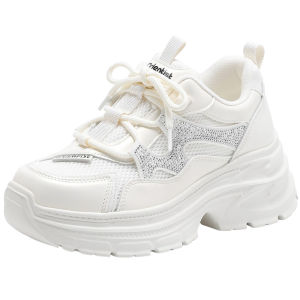 DUSTO | Thick Sole Stylish Daddy Shoes Silver