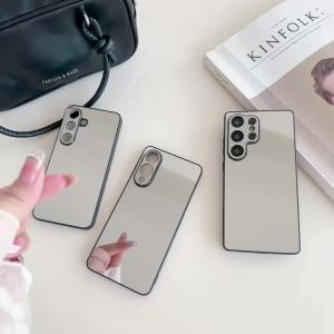 Makeup Mirror Glossy Hard Case For Samsung S26 S25 Edge S24 S23 S22 Ultra Plus FE A57 A37 A17 A07 A56 A26 A36 A16 A06 A27 Cover