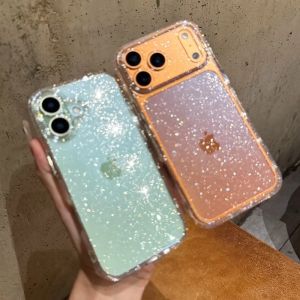 Luxury Bling Glitter Silicone Clear Case For iPhone 17 Air 16 15 14 Plus 13 11 12 Pro Max Transparent Soft TPU Cover Funda