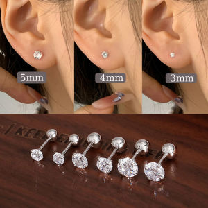 ต่างหูเจาะไทเทเนียมเหล็กเพทาย1คู่สำหรับผู้หญิง/ผู้ชายหูเจาะกระดูกอ่อน Tragus