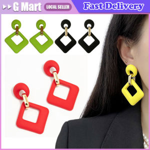 Color Dangle Earrings Geometric Square Round Drop Earrings Spring Summer Womens Earrings Daily Clothing Ear Accessories