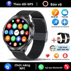 Đồng Hồ Thông Minh Thể Thao GPS Mới Năm 2025 Dành Cho Nam Màn Hình AMOLED 1.85 Inch Chống Nước IP68 Thiết Bị Theo Dõi Thể Dục Với Chức Năng La Bàn NFC Và Gọi Điện