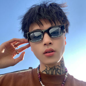 แว่นกันแดดทรงสี่เหลี่ยมเล็ก ผู้หญิง ผู้ชาย วินเทจ แบรนด์ดีไซเนอร์ ทรงเหลี่ยม หรูหรา แว่นกันแดดผู้หญิง ทรงโค้งเว้า