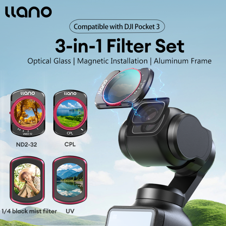 Llano For DJI Osmo Pocket Motion Camera Filters Set 3-in-1 Kit