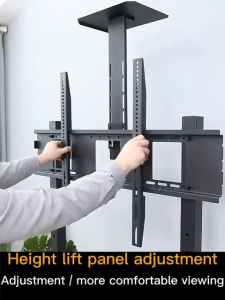 WJT Movable Large TV Stand for 32-65 inch TVs with Wheels and Shelves Base Rolling TV Monitor Rack Cart Height Adjustable Lockable LCD LED TV
