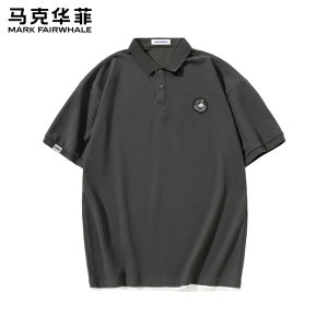 Mark Fairwhale | American Collar Short Sleeve Business Casual Faux Two-Piece Loose Versatile Polo Shirt