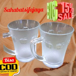 2pcs Cangkir Kopi Bahan Kaca