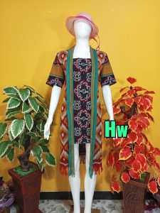 dress tenun Jepara rumbai