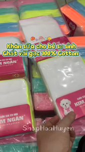Sét 10 Khăn sữa bé sơ sinh vải gạc 100% cotton mềm mịn không xù lông loại 4 lớp cao cấp KT 25x25 cm và 25x35cm