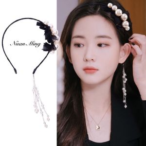 Knot Tassel Hairband Simple Star Classy Water Diamond Hair Clip Bun Maker Headwear Fashionable Korean Style Alloy Embellished