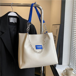 กระเป๋าสะพายไหล่หนัง PU นุ่มขนาดใหญ่สำหรับผู้หญิง กระเป๋าถือสายโซ่สำหรับเดินทาง กระเป๋าสะพายไหล่แบบลำลองสำหรับผู้หญิง