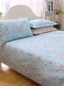 Coarse Cloth Bed Sheet One-Piece All Cotton 100 Pure Cotton Thickened and Densely Woven Pastoral Floral Summer Quilt Sheet Bed Sheet Three-Piece Set