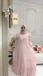 ZIVHA FASHION-DENISA DRESS POLOS/CERUTY FULL FURING/GAMIS MAXI WANITA KONDANGAN SIMPLE MEWAH
