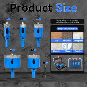 8PCS 6-45mm Diamond Drill Bits Set Ceramic Tile Hole Saw with position drill for Glass Marble Granite Stone Porcelain