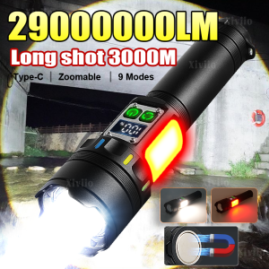 2025 Super Bright Led Flashlight 2900000LM High Power Torch 5000mAh Rechargeable LED Flashlight Long Shot Hunting Camping Light