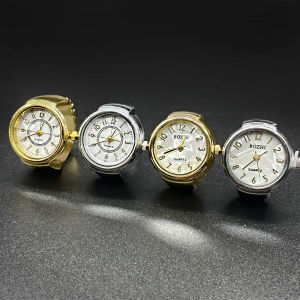 Finger Watches Selling Round Golden Silvery Quartz Mens And Womens Simple Ring Watches