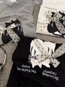 เสื้อยืดแขนสั้นผู้หญิงไซส์ใหญ่ ทรงหลวม ลำลอง ปกปิดหน้าท้อง ดีไซน์ฤดูร้อน เสื้อผ้าทำงานสไตล์เกาหลี ผ้าฝ้ายผสมโพลีเอสเตอร์