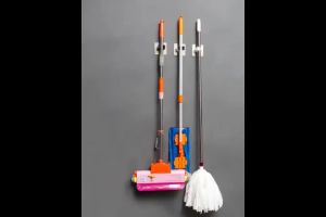 Powerful Trace-Less Mop Clip Mop Hook Rack Hanger Kitchen Bathroom Clip Mop Holder Hook Bathroom Wall Sticker No punching