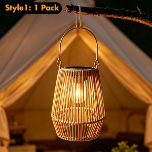 Upgraded Solar Hanging Lanterns Outdoor Waterproof Hanging Chain Vintage Table Lamp Flicker-Free Warm Light for Gazebo Patio