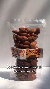 Kacang Almond Panggang 100gr Kupas Premium Roasted Almond Original Natural Cemilan Sehat Oleh Oleh Haji Umrah