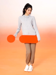 Jaket Olahraga Anti UV Wanita Baju Olahraga UPF50+ Breathable Outdoor Cepat Kering