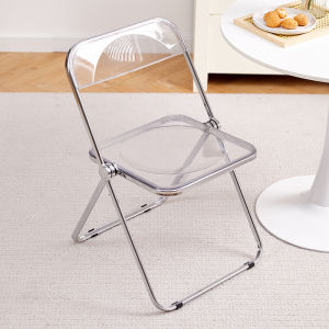 Foldable Acrylic Dining Chair Stool INS Home Use Simple Modern Transparent Chair for Photography Clothing Store Adult Seat