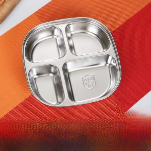 จานอาหารเด็ก 304 สแตนเลส ลายการ์ตูน จานอาหารโรงเรียน จานอาหารกลางวัน จานแบ่งส่วนสำหรับเด็ก จานอาหารกลางวันแบบไม่เท่ากัน